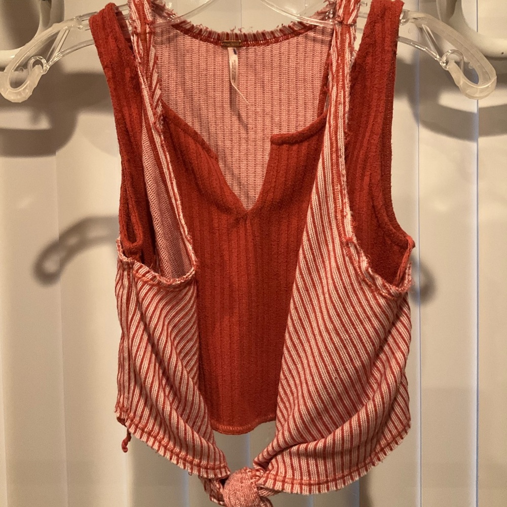 Summer red stripe top 2in1